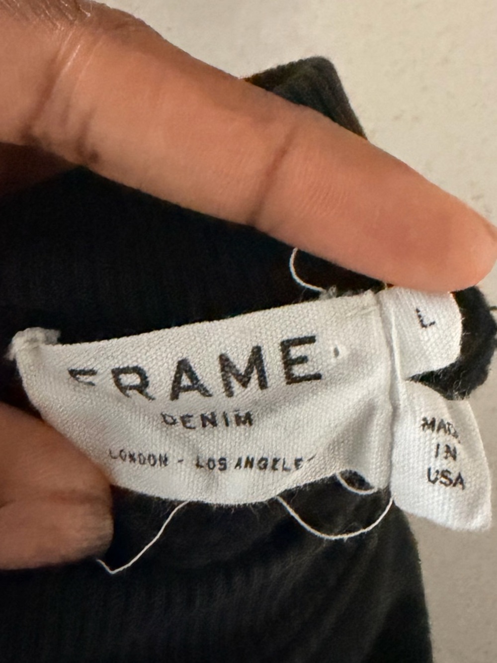 Frame Denim Black Sweatshirt with White Logo Tag - Picture 2 of 3